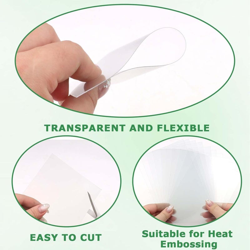 ECNHIVE 10PCS Heat Resistant Clear Acetate Sheets, 4.3x6.3-Inch Transparent Plastic Acetate Sheets for Card Making, Thin Acetate Sheet for Cricut/Printing/Cake Wraps - Image 4